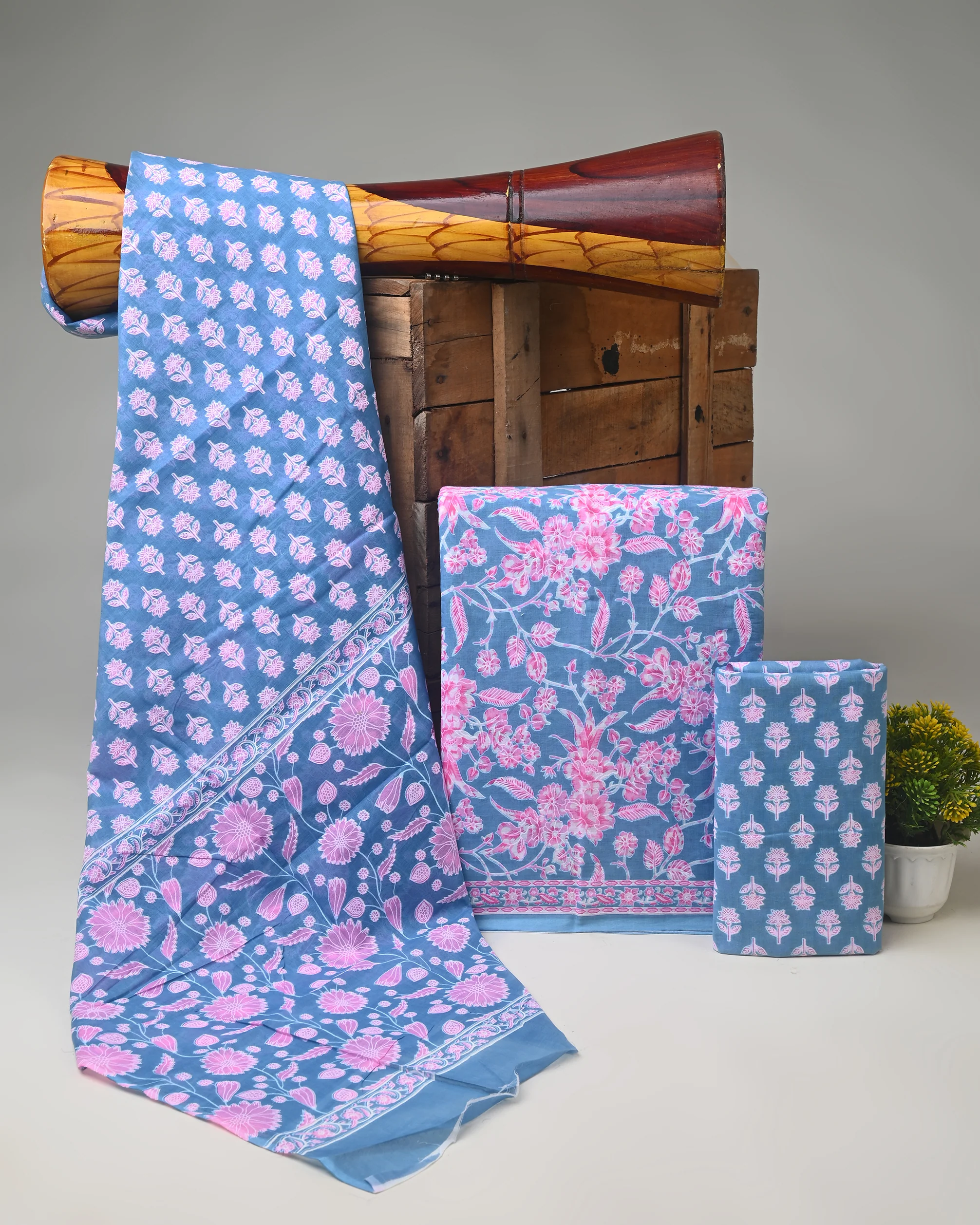 Cotton Suit With Cotton Dupatta